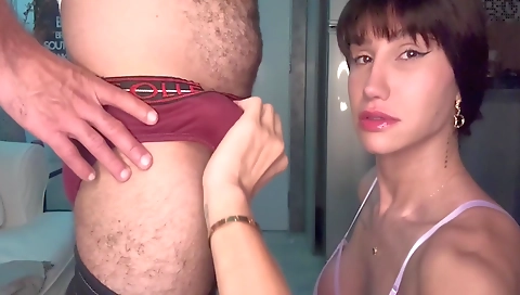 Amateur shemale gets her pussy fucked hard and gets cum