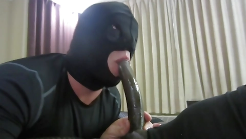 Ebony chick gets her big black dick in her mouth and pussy