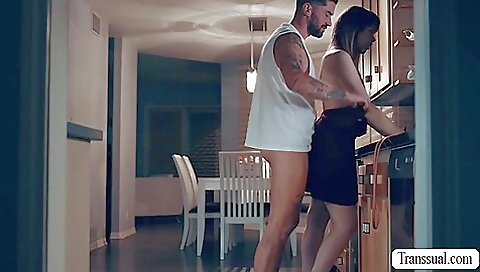 Brunette is ready to take her stepbro's dick deepthroat