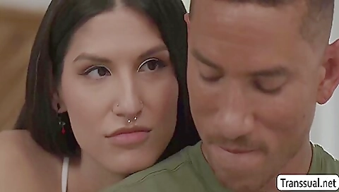 Brunette has a big ass and her big dick makes it a pleasure