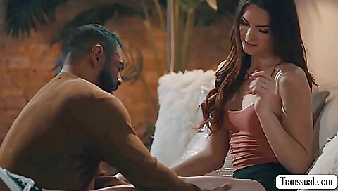 Sexy brunette hottie gets fucked hard in a deepthroat